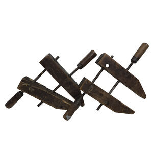 Vintage Jorgensen USA Hand Screw Adjustable Wood Clamps Lot of 2 Woodworking